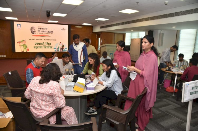 SJVN organized Health Camp for Sanitation & Construction Workers at CHQ, Shimla